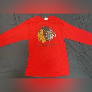 Chicago Blackhawks Long Sleeve Red Shirt Womens Medium 19x23 Miller